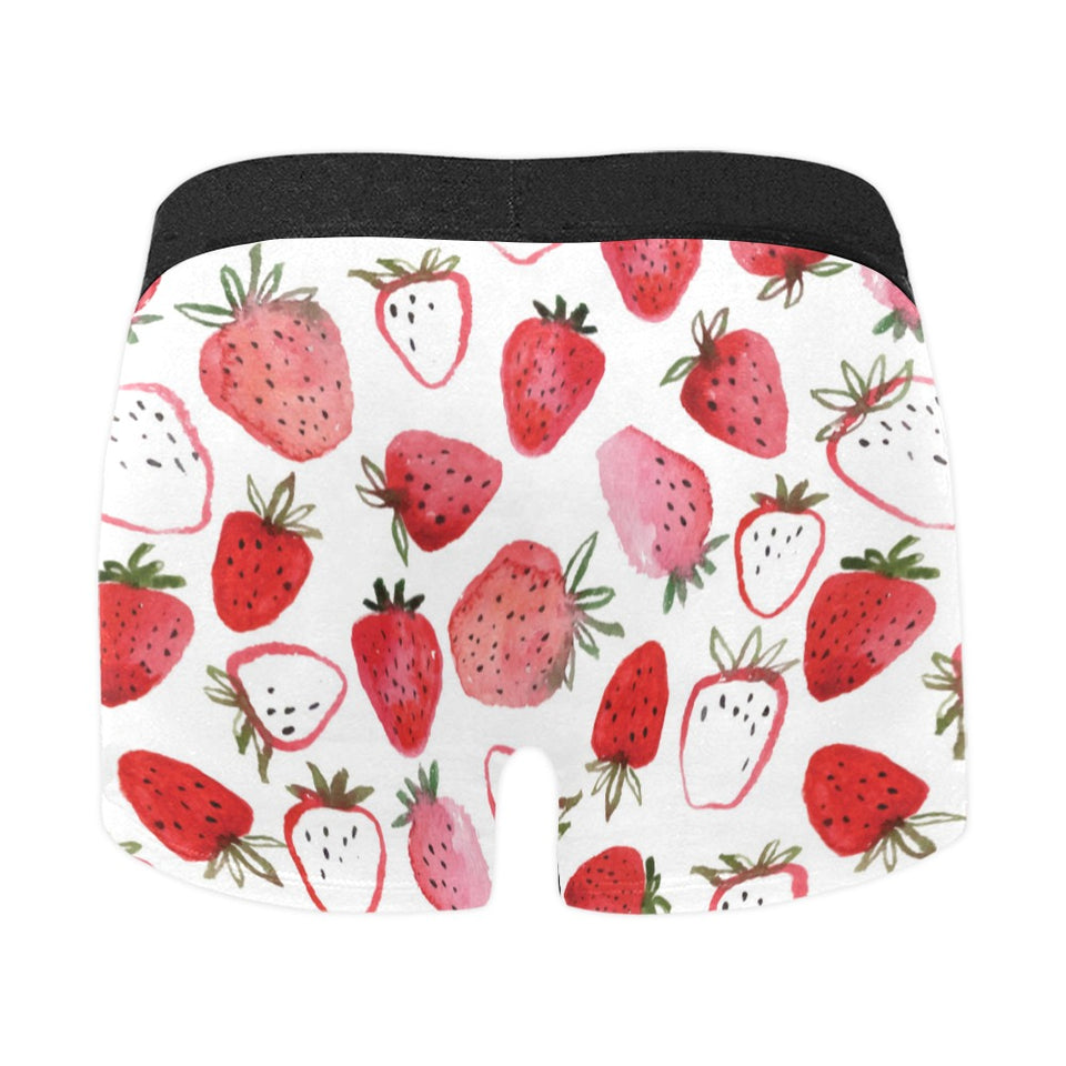 watercolor hand drawn beautiful strawberry pattern Men's All Over Print Boxer Briefs Men's Underwear