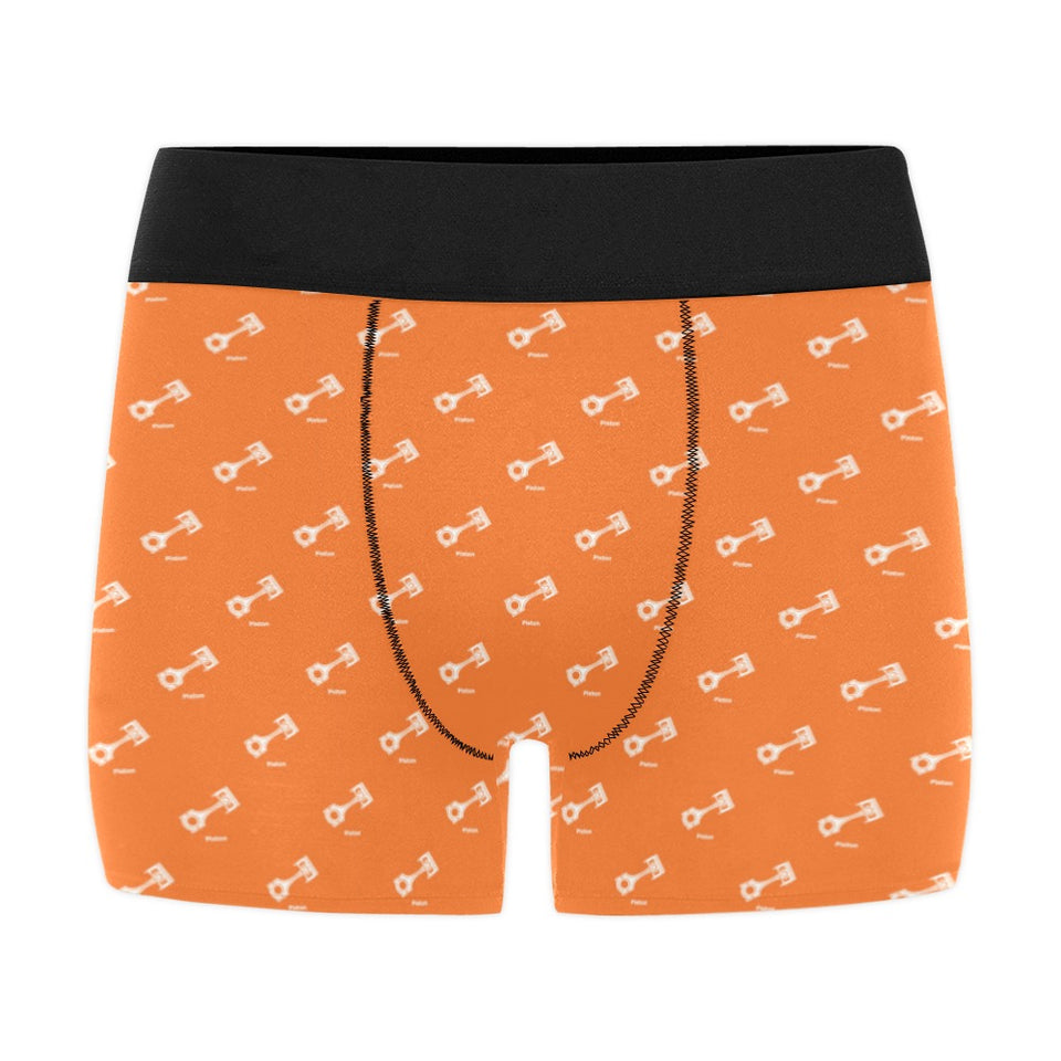 Engine Piston Orange Background Pattern Design 05 Men's All Over Print Boxer Briefs Men's Underwear