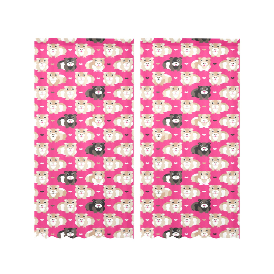 Guinea Pig Pattern Print Design 01 Gauze Curtain