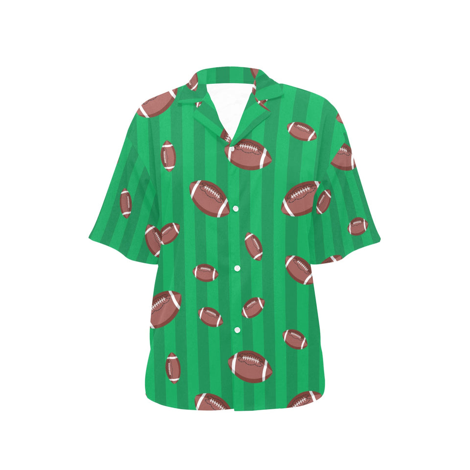 American football ball field background Women's All Over Print Hawaiian Shirt