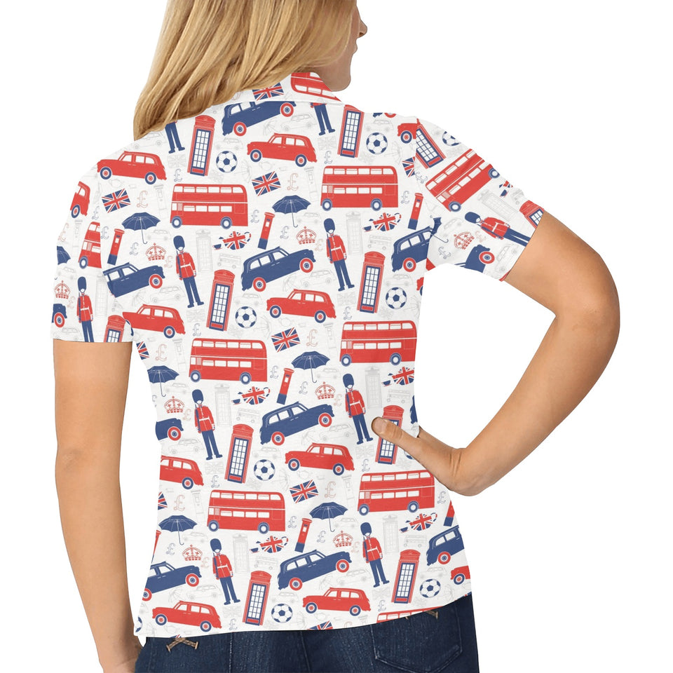 British Pattern Print Design 03 Women's All Over Print Polo Shirt