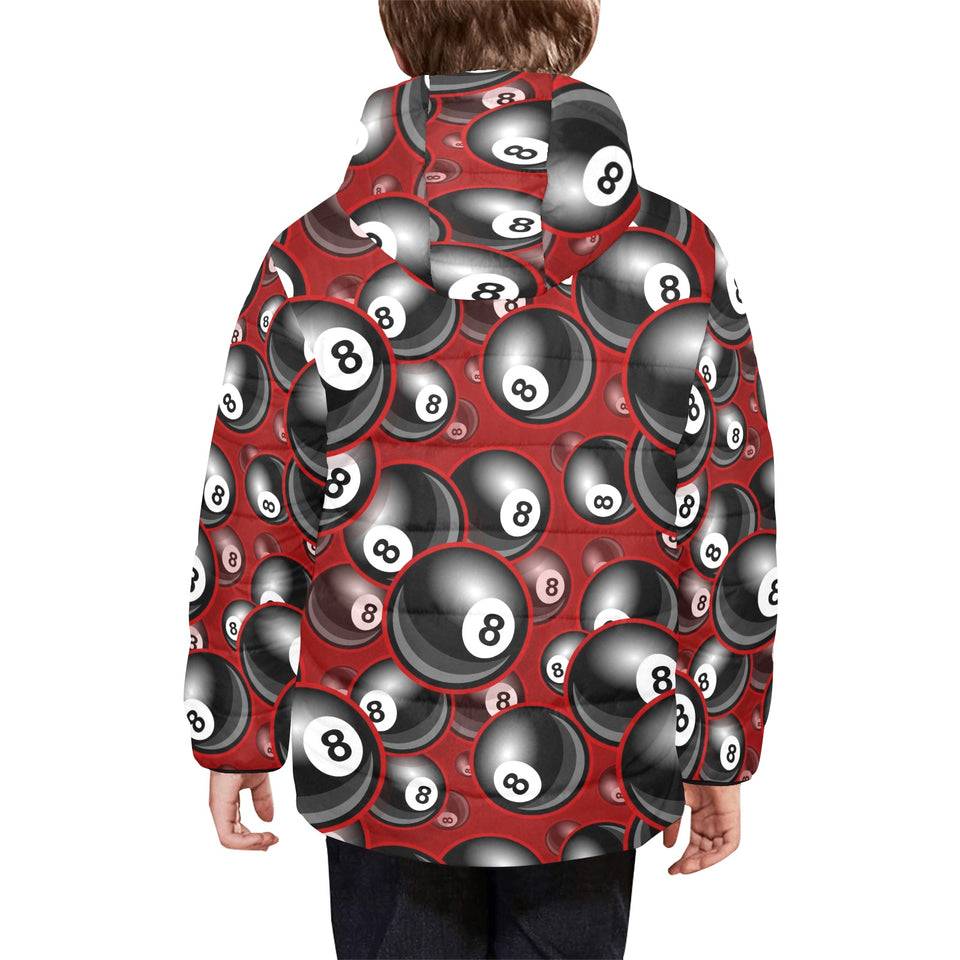 Billiard Ball Pattern Print Design 05 Kids' Boys' Girls' Padded Hooded Jacket