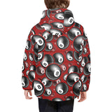 Billiard Ball Pattern Print Design 05 Kids' Boys' Girls' Padded Hooded Jacket
