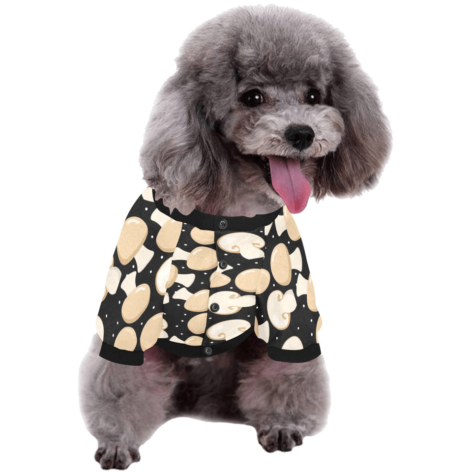 Champignon mushroom pattern All Over Print Pet Dog Round Neck Fuzzy Shirt