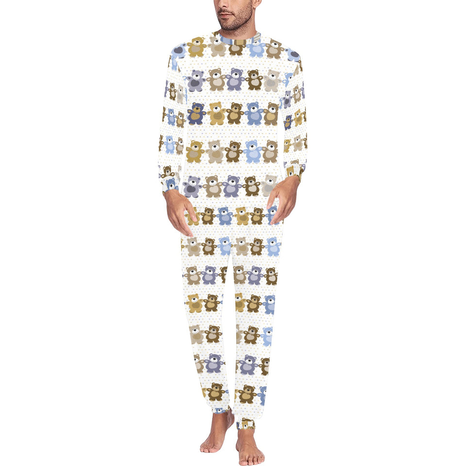 Teddy Bear Pattern Print Design 02 Men's All Over Print Pajama