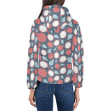 dragon fruits dark blue background Women's Padded Hooded Jacket