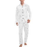 Snowflake pattern white background Men's Long Pajama Set