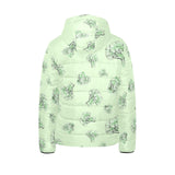 broccoli sketch pattern Kids' Boys' Girls' Padded Hooded Jacket