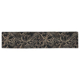 luxurious gold lotus waterlily black background Table Runner