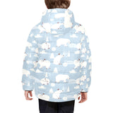 Cute polar bears Christmas decoration pattern Kids' Boys' Girls' Padded Hooded Jacket