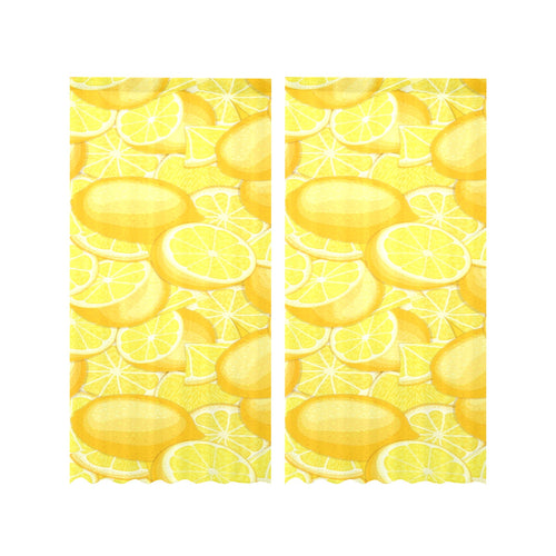 lemon pattern Gauze Curtain