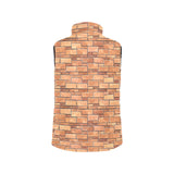 Brick Printed Pattern Print Design 04 Women's Padded Vest