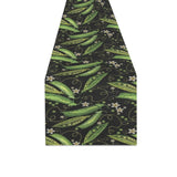 Green Peas Pattern Print Design 02 Table Runner