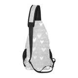 Heart pattern gray background All Over Print Chest Bag