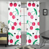 cherry pattern white background Gauze Curtain
