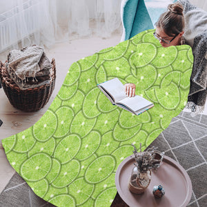 Slices of Lime pattern Blanket Robe with Sleeves