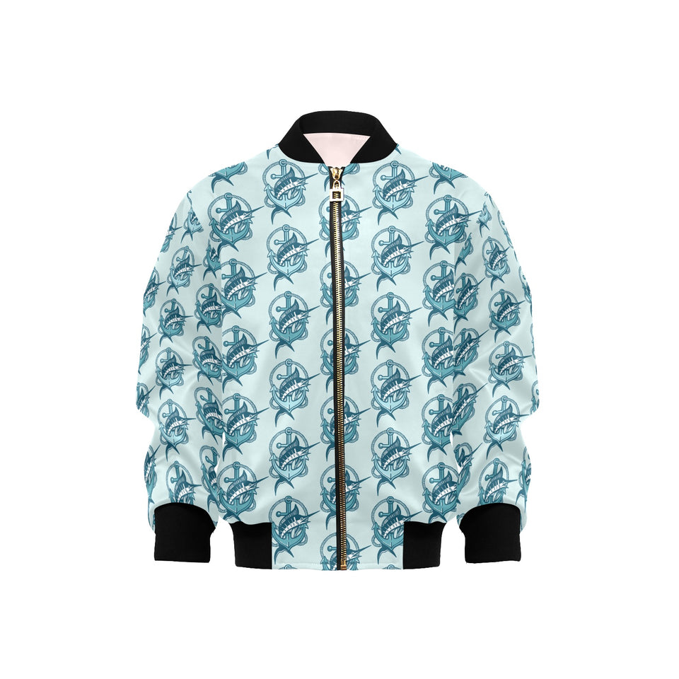 Swordfish Pattern Print Design 05 Kids' Boys' Girls' Bomber Jacket