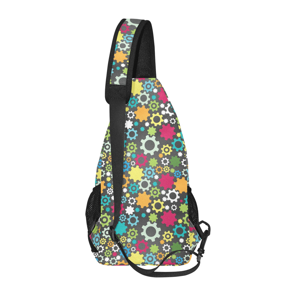 Gear Pattern Print Design 03 All Over Print Chest Bag