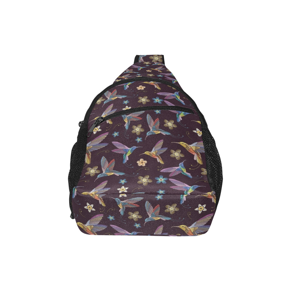 Hummingbird Pattern Print Design 04 All Over Print Chest Bag