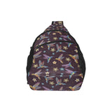 Hummingbird Pattern Print Design 04 All Over Print Chest Bag