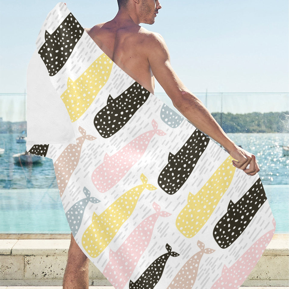 Whale dot pattern Beach Towel