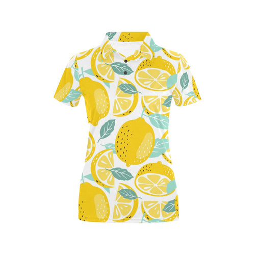 lemon design pattern Women's All Over Print Polo Shirt