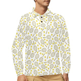 Tennis Pattern Print Design 02 Men's Long Sleeve Polo Shirt