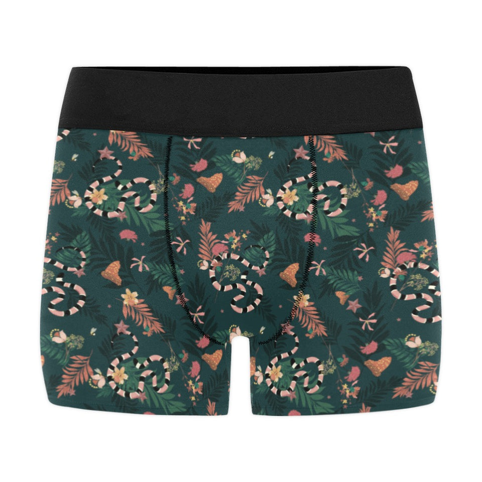 Snake forest pattern Men's All Over Print Boxer Briefs Men's Underwear