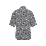 Ostrich Pattern Print Design 01 Women's All Over Print Hawaiian Shirt