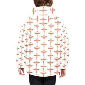 Sausage Pattern Print Design 05 Kids' Boys' Girls' Padded Hooded Jacket