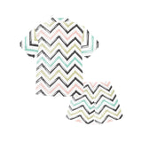 zigzag  chevron paint pattern Kids' Boys' Girls' V-Neck Short Pajama Set