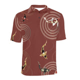 Koi Fish Carp Fish red background Men's All Over Print Polo Shirt