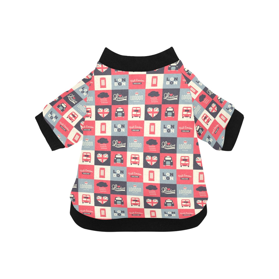 British Pattern Print Design 05 All Over Print Pet Dog Round Neck Fuzzy Shirt