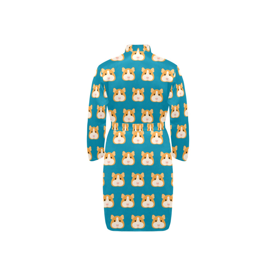 Guinea Pig Pattern Print Design 03 Men's Long Sleeve Belted Night Robe