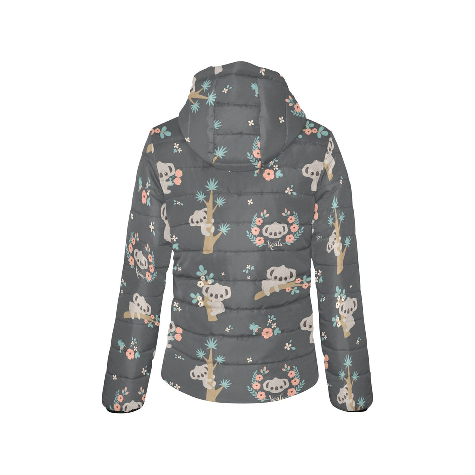 Cute koala pattern Women's Padded Hooded Jacket