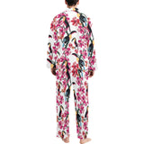 Toucan flower design pattern Men's Long Pajama Set