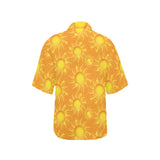 Sun orange background Women's All Over Print Hawaiian Shirt