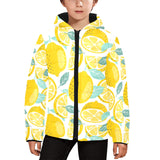 lemon design pattern Kids' Boys' Girls' Padded Hooded Jacket