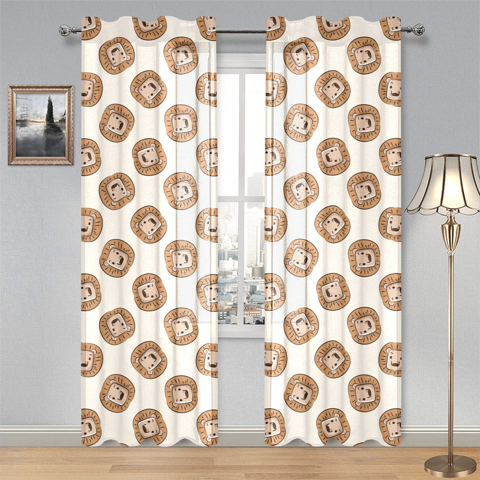 Lion Pattern Print Design 01 Gauze Curtain