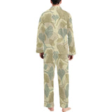 Ginkgo leaves design pattern Men's Long Pajama Set
