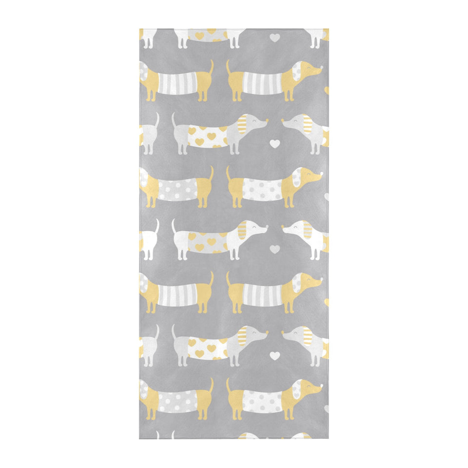 Cute dachshund dog pattern Beach Towel