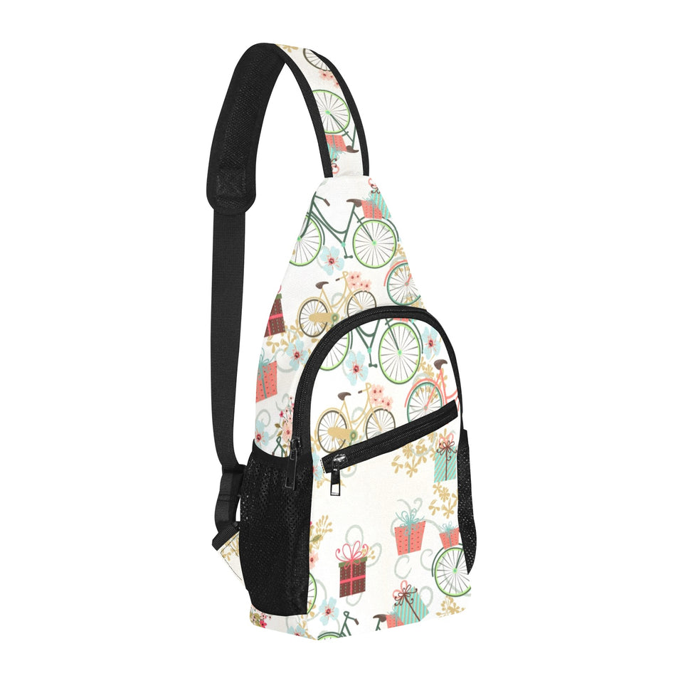 Bicycle Pattern Print Design 05 All Over Print Chest Bag