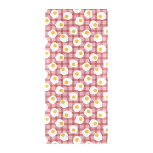 Fried Eggs Pattern Print Design 03 Beach Towel