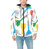 Darts Pattern Print Design 03 Men's Padded Hooded Jacket