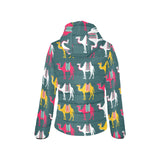 Camel pattern Women's Padded Hooded Jacket