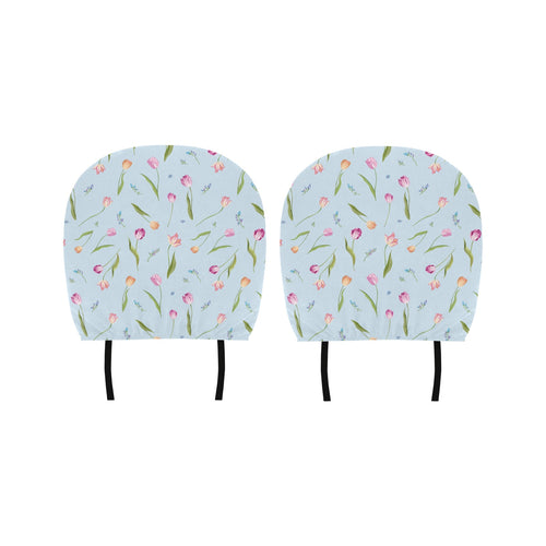 Watercolor Tulips pattern Car Headrest Cover