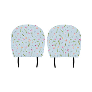 Watercolor Tulips pattern Car Headrest Cover