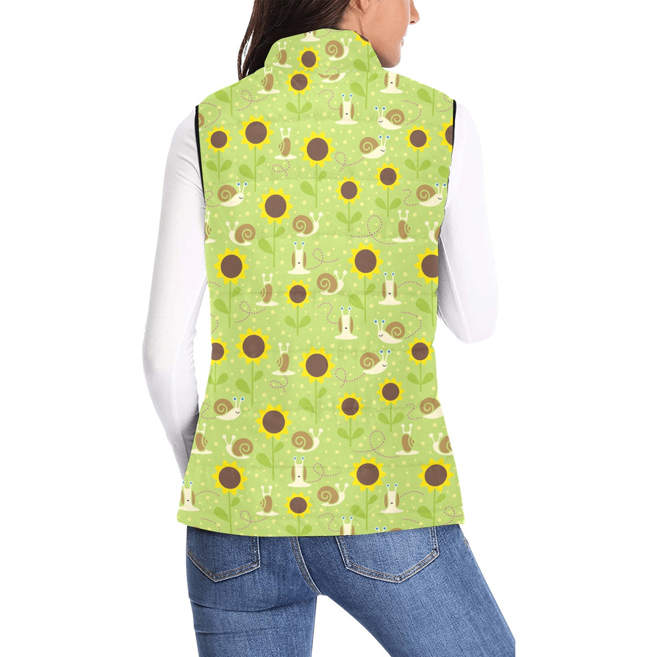 Snail Pattern Print Design 01 Women's Padded Vest