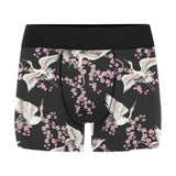 Japanese crane pink sakura pattern Men's All Over Print Boxer Briefs Men's Underwear