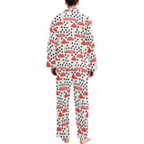 Red mushroom dot pattern Men's Long Pajama Set
